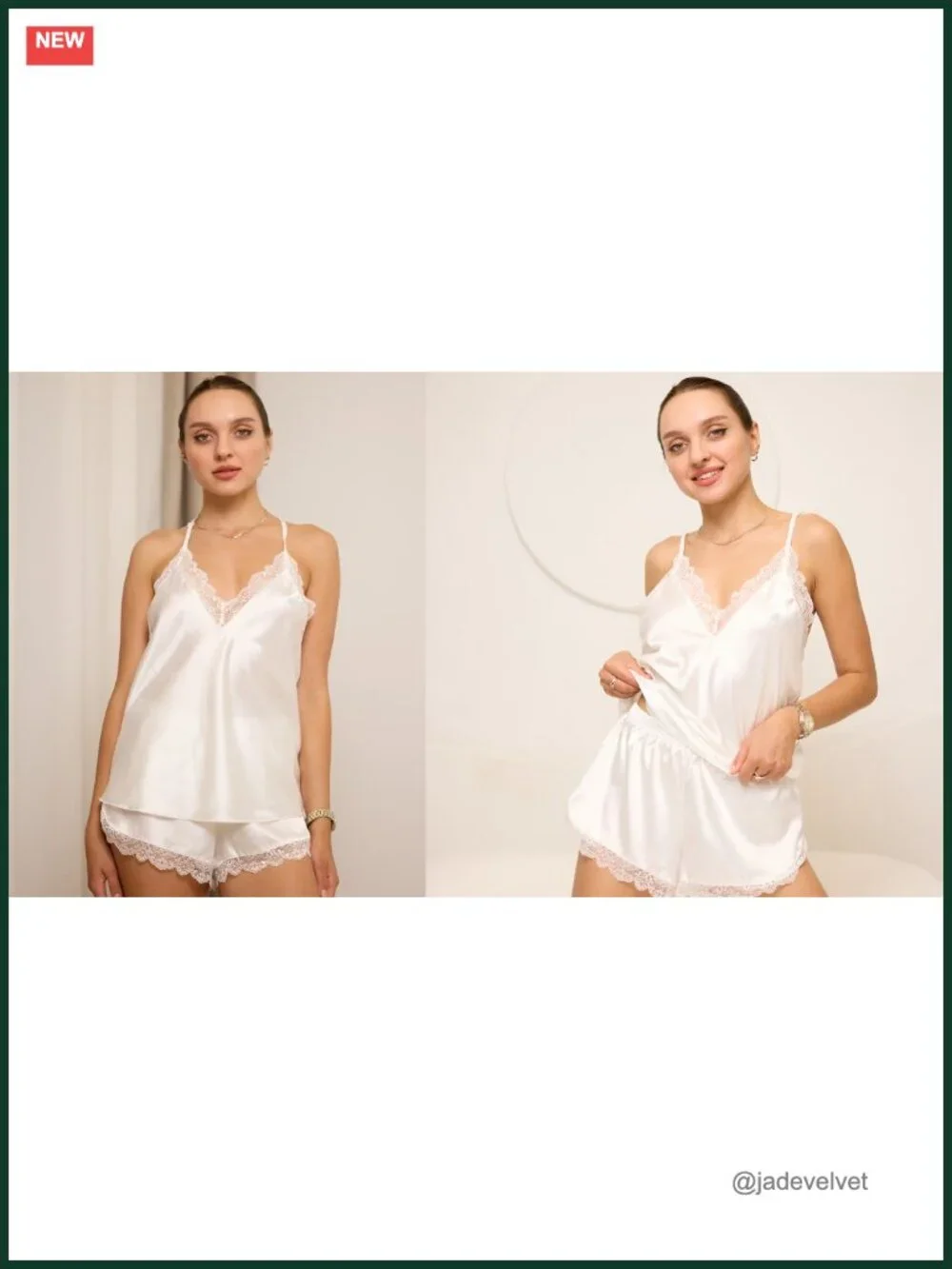 Satin Pajamas Set 2 Piece Cami Shorts Nightwear S-XXL